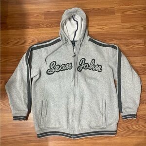 Sean John Men's Gray Zip Up Hoodie